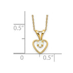 FJC Finejewelers 14 kt Yellow Gold Madi K 3mm Opal Heart Necklace 15 Inches x 6 mm