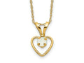 FJC Finejewelers 14 kt Yellow Gold Madi K 3mm Opal Heart Necklace 15 Inches x 6 mm