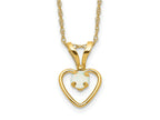 FJC Finejewelers 14 kt Yellow Gold Madi K 3mm Opal Heart Necklace 15 Inches x 6 mm