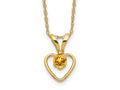 FJC Finejewelers 14 kt Yellow Gold Madi K 3mm Citrine Heart Birthstone Necklace 15 Inches x 6 mm