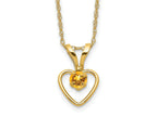 FJC Finejewelers 14 kt Yellow Gold Madi K 3mm Citrine Heart Birthstone Necklace 15 Inches x 6 mm