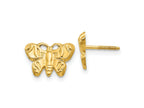 FJC Finejewelers 14 kt Yellow Gold Button Madi K Butterfly Earrings 8 mm x 11 mm