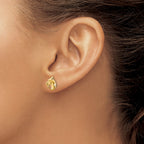 FJC Finejewelers 14 kt Yellow Gold Button Madi K Horse Head Earrings 8 mm x 10 mm