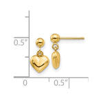 FJC Finejewelers 14 kt Yellow Gold Madi K Puffed Heart Post Dangle Earrings 11 mm x 6 mm