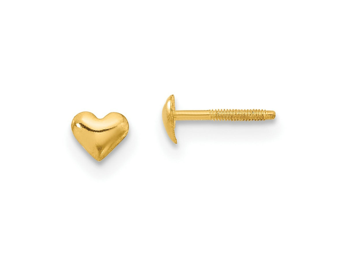 FJC Finejewelers 14 kt Yellow Gold Button Madi K Heart Post Earrings 4 mm x 4 mm