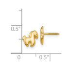 FJC Finejewelers 14 kt Yellow Gold Button Madi K Pony Screwback Earrings 10 mm x 5 mm