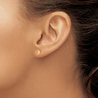FJC Finejewelers 14 kt Yellow Gold Button Madi K Moon with face Post Earrings 8 mm x 4 mm
