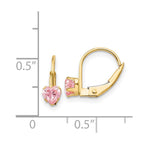 FJC Finejewelers 14 kt Yellow Gold Dangle Madi K Leverback 4mm Pink CZ Earrings 12 mm x 5 mm