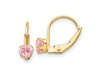 FJC Finejewelers 14 kt Yellow Gold Dangle Madi K Leverback 4mm Pink CZ Earrings 12 mm x 5 mm