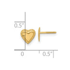 FJC Finejewelers 14 kt Yellow Gold Button Madi K Heart Post Earrings 8 mm x 8 mm