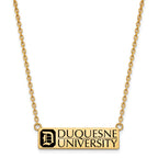 LogoArt Gold Plated Silver Cable Duquesne University Enamel Large Pendant Necklace 18 Inches x 27 mm