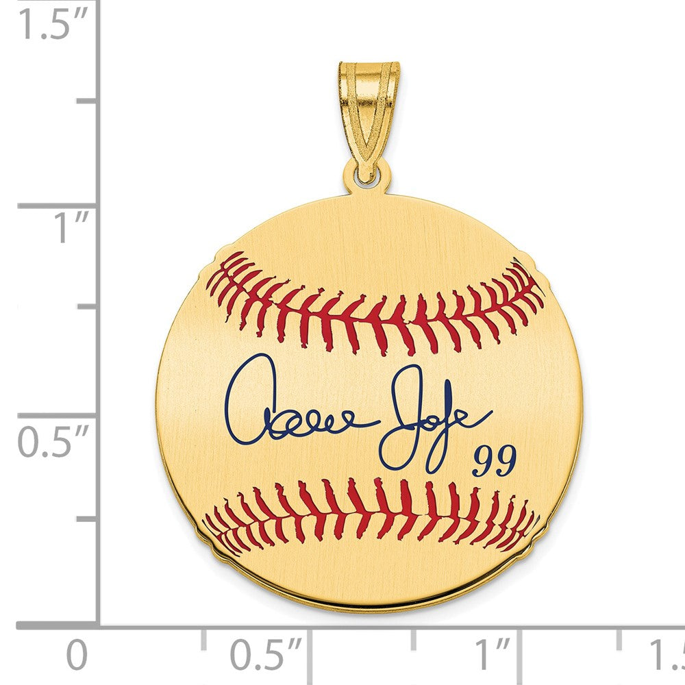 FJC Finejewelers Gold Plated Silver Aaron Judge MLBPA Signature Epoxy Charm 33 x 25 mm