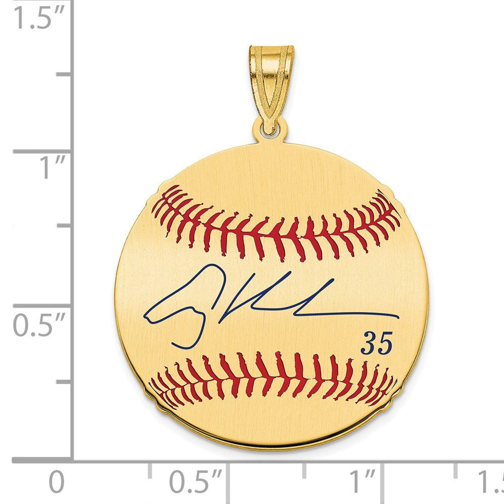 FJC Finejewelers Gold Plated Silver Adley Rutschman MLBPA Signature Epoxy Charm 33 x 25 mm