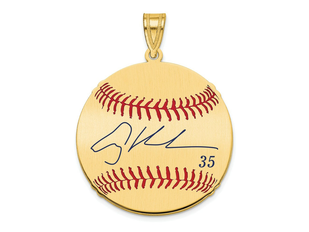 FJC Finejewelers Gold Plated Silver Adley Rutschman MLBPA Signature Epoxy Charm 33 x 25 mm