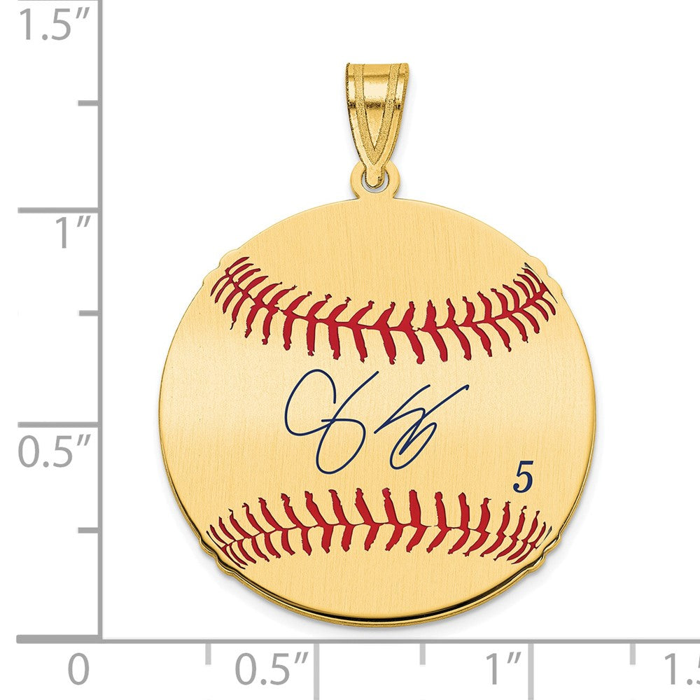 FJC Finejewelers Gold Plated Silver Corey Seager MLBPA Signature Epoxy Charm 33 x 25 mm