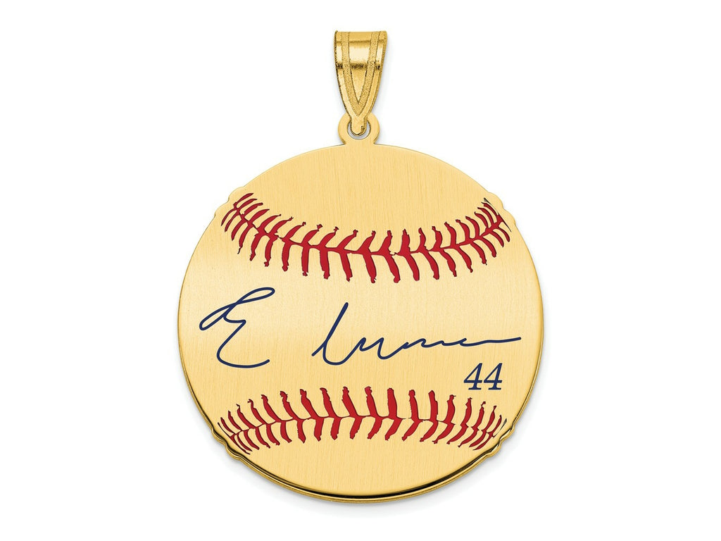 FJC Finejewelers Gold Plated Silver Elly De La Cruz MLBPA Signature Epoxy Charm 33 x 25 mm