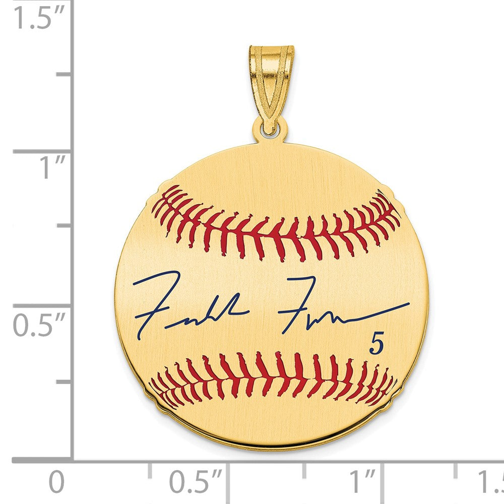 FJC Finejewelers Gold Plated Silver Freddie Freeman MLBPA Signature Epoxy Charm 33 x 25 mm