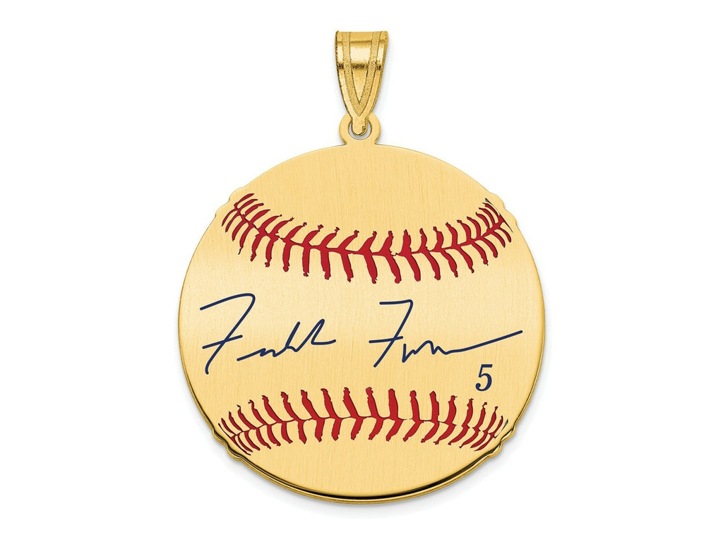FJC Finejewelers Gold Plated Silver Freddie Freeman MLBPA Signature Epoxy Charm 33 x 25 mm