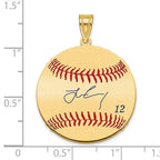 FJC Finejewelers Gold Plated Silver Francisco Lindor MLBPA Signature Epoxy Charm 33 x 25 mm