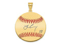 FJC Finejewelers Gold Plated Silver Francisco Lindor MLBPA Signature Epoxy Charm 33 x 25 mm