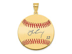 FJC Finejewelers Gold Plated Silver Francisco Lindor MLBPA Signature Epoxy Charm 33 x 25 mm