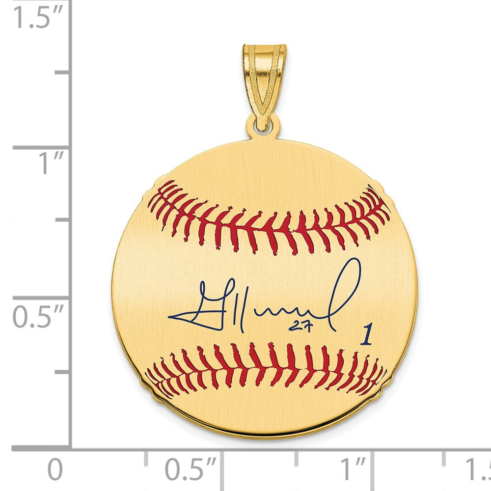 FJC Finejewelers Gold Plated Silver Jose Altuve MLBPA Signature Epoxy Charm 33 x 25 mm