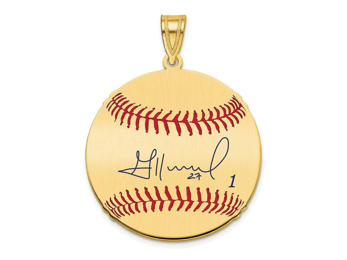 FJC Finejewelers Gold Plated Silver Jose Altuve MLBPA Signature Epoxy Charm 33 x 25 mm