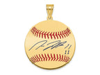 FJC Finejewelers Gold Plated Silver José Ramírez MLBPA Signature Epoxy Charm 33 x 25 mm
