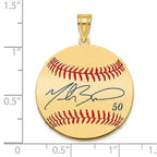 FJC Finejewelers Gold Plated Silver Mookie Betts MLBPA Signature Epoxy Charm 33 x 25 mm