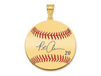 FJC Finejewelers Gold Plated Silver Pete Alonso MLBPA Signature Epoxy Charm 33 x 25 mm