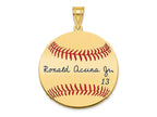 FJC Finejewelers Gold Plated Silver Ronald Acuña Jr. MLBPA Signature Epoxy Charm 33 x 25 mm