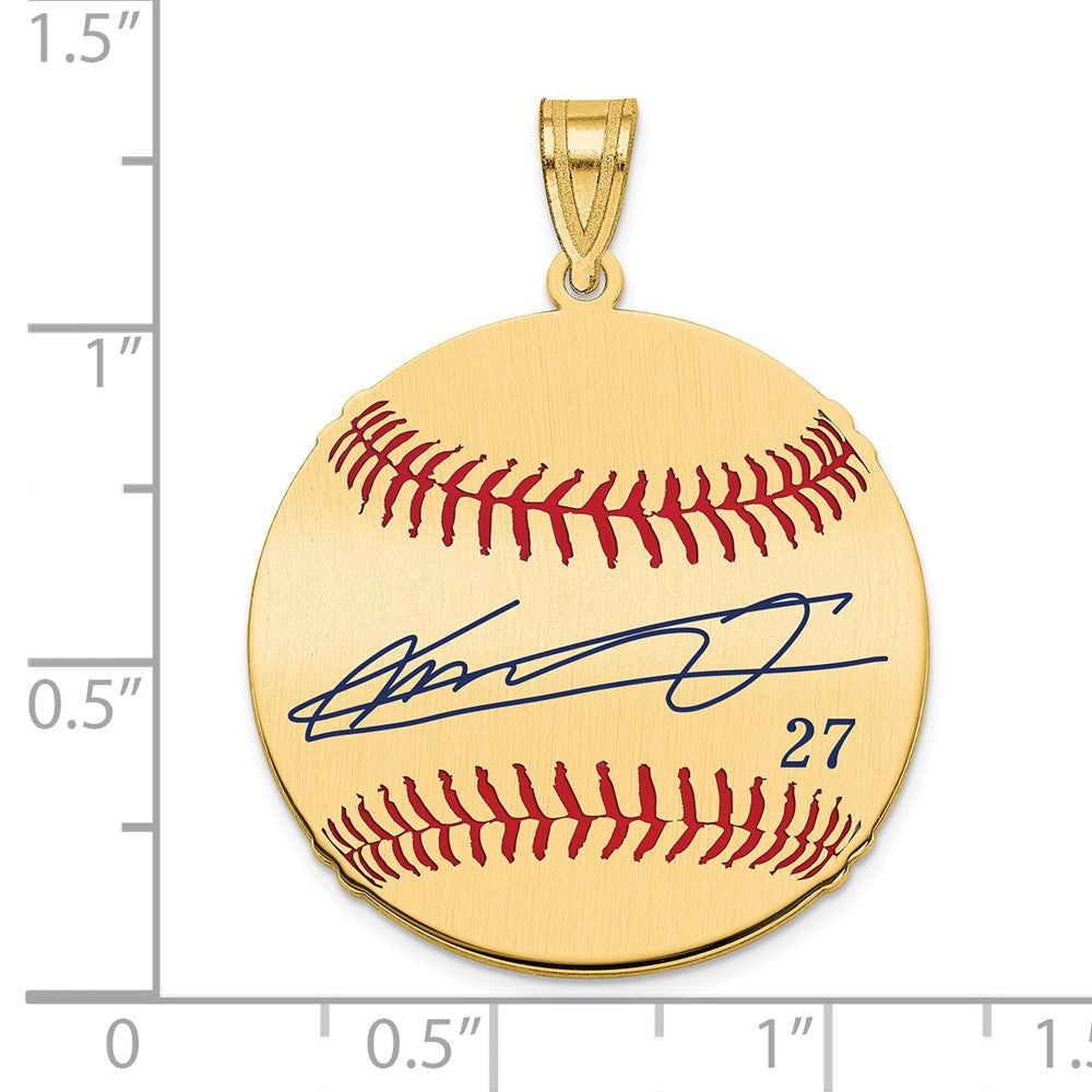 FJC Finejewelers Gold Plated Silver Vladimir Guerrero Jr. MLBPA Signature Epoxy Charm 33 x 25 mm