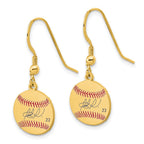 FJC Finejewelers Gold Plated Silver Fernando Tatis Jr. MLBPA Signature Epoxy Earrings 31 x 12 mm