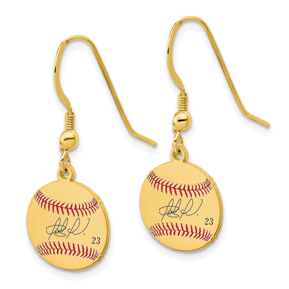 FJC Finejewelers Gold Plated Silver Fernando Tatis Jr. MLBPA Signature Epoxy Earrings 31 x 12 mm