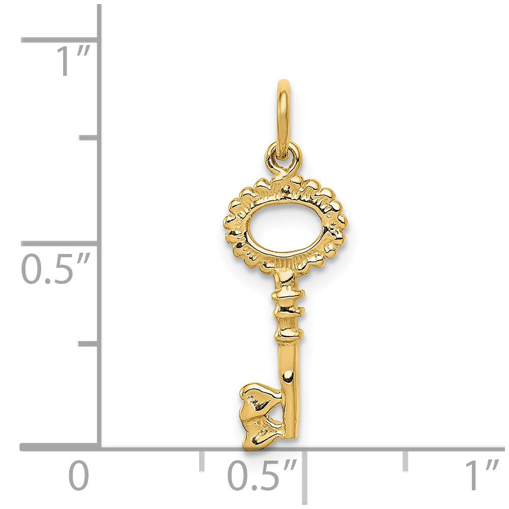 FJC Finejewelers 14 kt Yellow Gold Polished Key Charm 23 x 7 mm