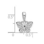 FJC Finejewelers 14 kt White Gold Polished Filigree Butterfly Charm 7 mm x 12 mm