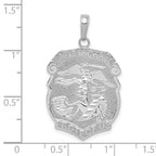 FJC Finejewelers 14 kt White Gold Polished Large Saint Michael Protect us Medal Charm 34.85 mm x 20.23 mm