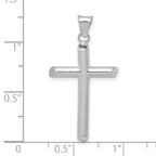 FJC Finejewelers 14 kt White Gold Themed Polished Tube Cross Charm 32.3 mm x 17.17 mm
