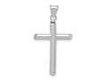 FJC Finejewelers 14 kt White Gold Themed Polished Tube Cross Charm 32.3 mm x 17.17 mm