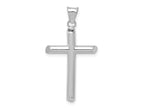 FJC Finejewelers 14 kt White Gold Themed Polished Tube Cross Charm 32.3 mm x 17.17 mm