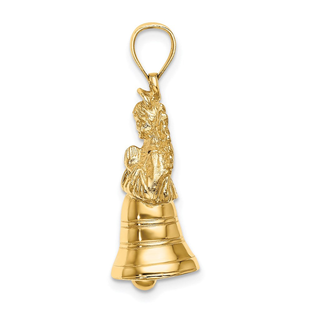 FJC Finejewelers 14 kt Yellow Gold 3-D with Moveable Angel Charm 28 x 11 mm