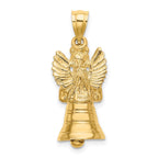 FJC Finejewelers 14 kt Yellow Gold 3-D with Moveable Angel Charm 28 x 11 mm