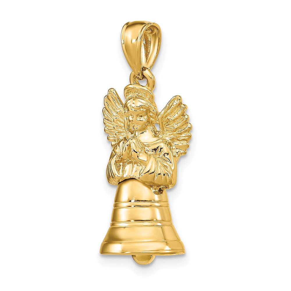 FJC Finejewelers 14 kt Yellow Gold 3-D with Moveable Angel Charm 28 x 11 mm