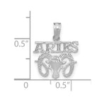 FJC Finejewelers 14 kt White Gold WG ARIES Zodiac Charm 17 x 13 mm