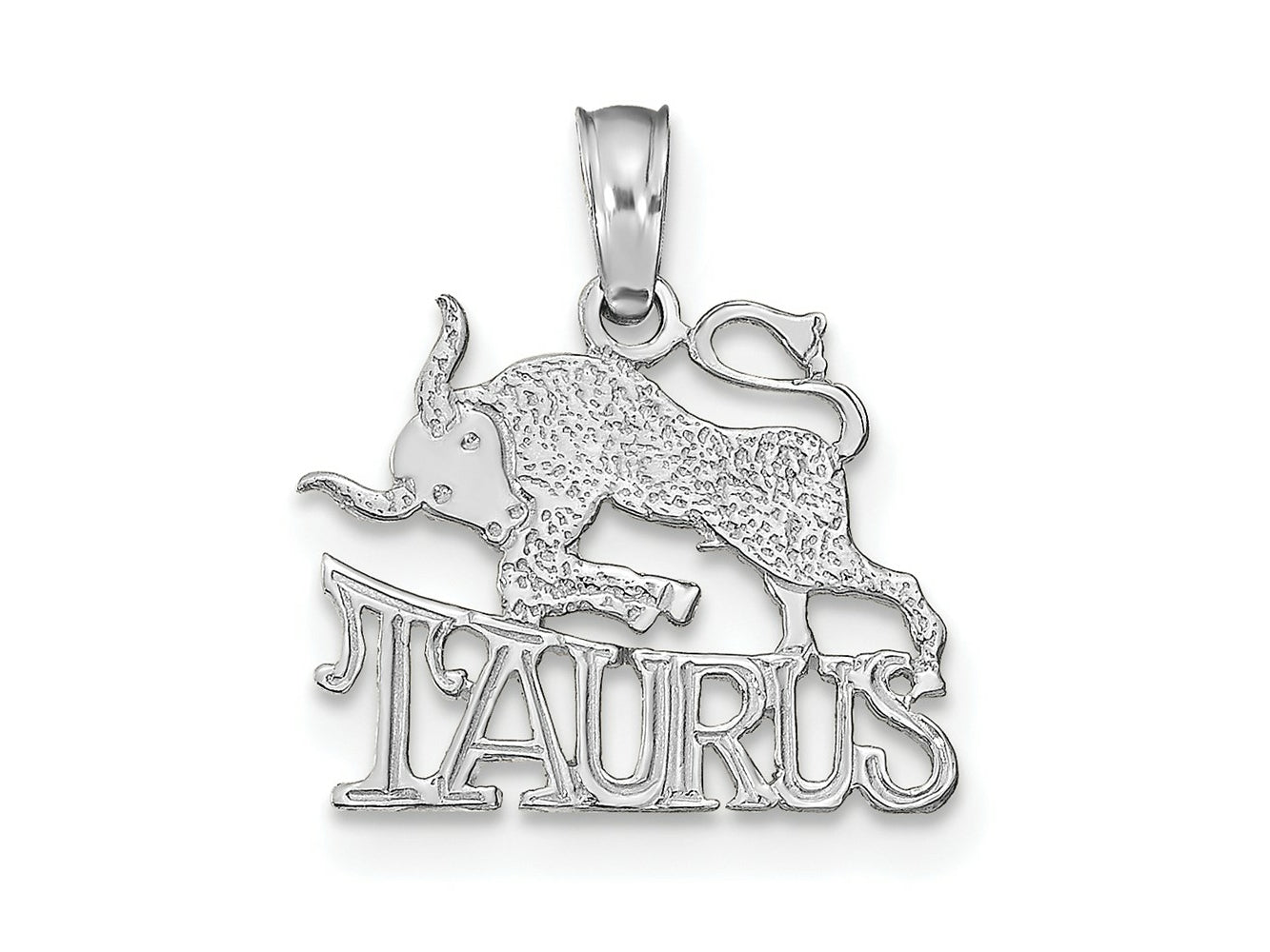 FJC Finejewelers 14 kt White Gold WG TAURUS Zodiac Charm 15 x 13 mm