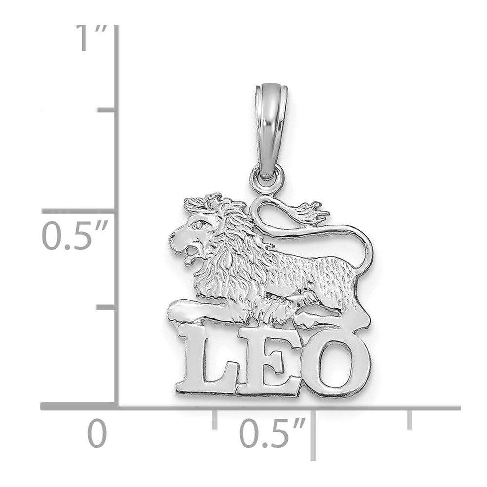 FJC Finejewelers 14 kt White Gold WG LEO Zodiac Charm 19 x 13 mm