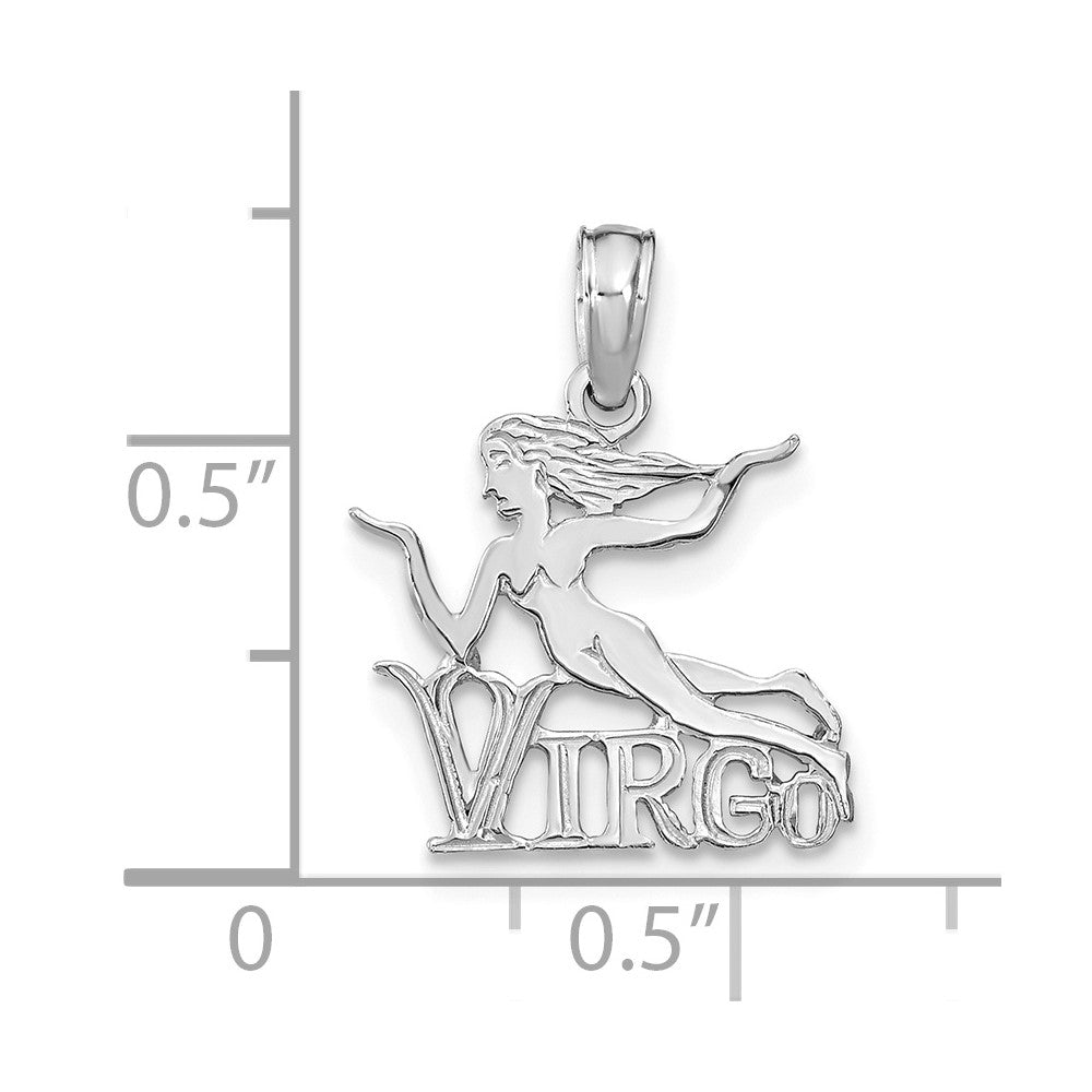 FJC Finejewelers 14 kt White Gold WG VIRGO Zodiac Charm 17 x 13 mm