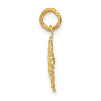 FJC Finejewelers 14 kt Yellow Gold Fancy with Rhodium and Bright Cut Filigree Medallion Charm
