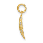 FJC Finejewelers 14 kt Yellow Gold Fancy with Rhodium and Bright Cut Filigree Heart Round Charm