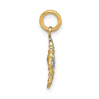 FJC Finejewelers 14 kt Yellow Gold Fancy with Rhodium and Bright Cut Filigree Medallion Charm